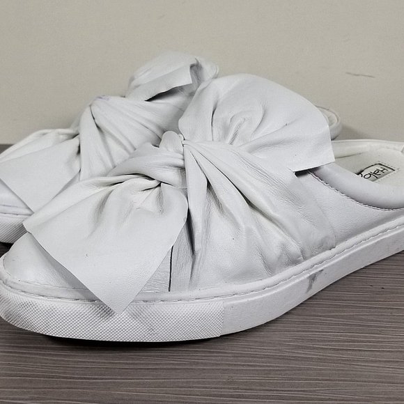 Halogen Manny Knotted Slip-On Sneaker, White Leather, Womens Size 9.5 - Picture 3 of 11